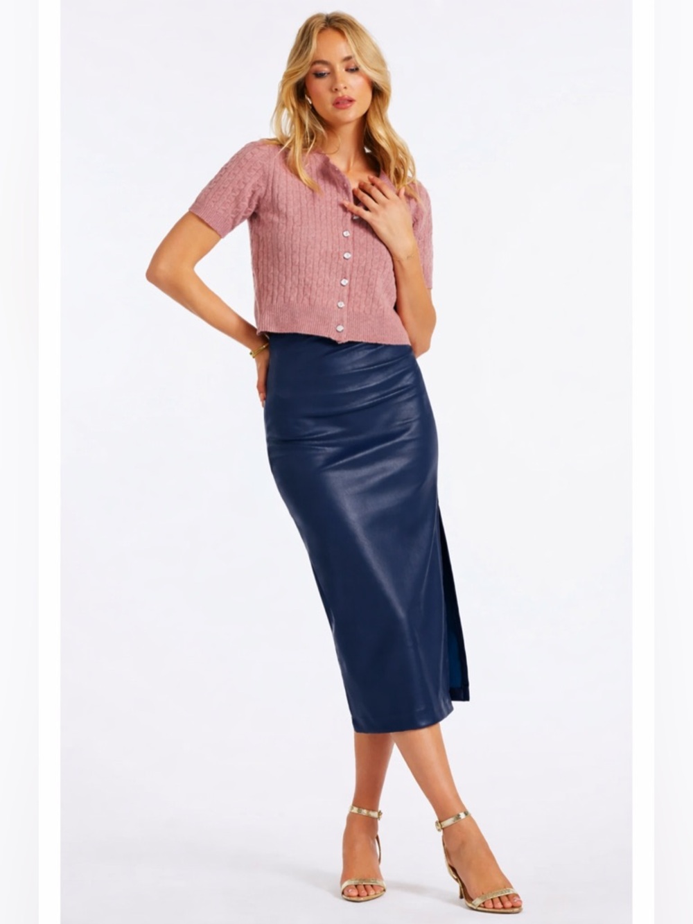 Bishop and Young Colette Vegan Leather Midi Skirt